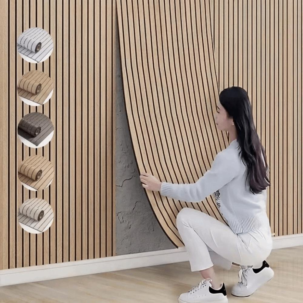 Peel and Stick Imitation Wood Grain Wallpaper Self-Adhesive Wall Panel Stickers for Ceiling