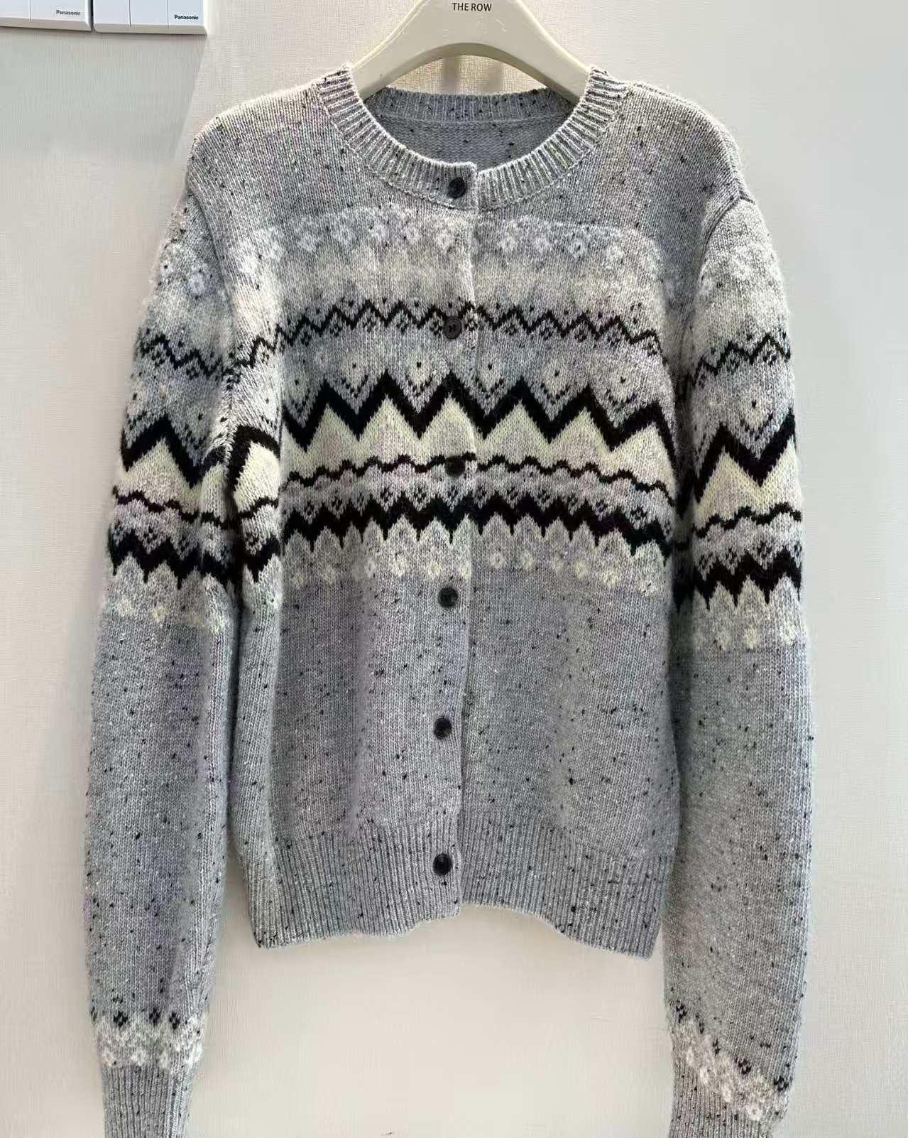 Qin Lan stila vilnas-alpakas Fair Isle