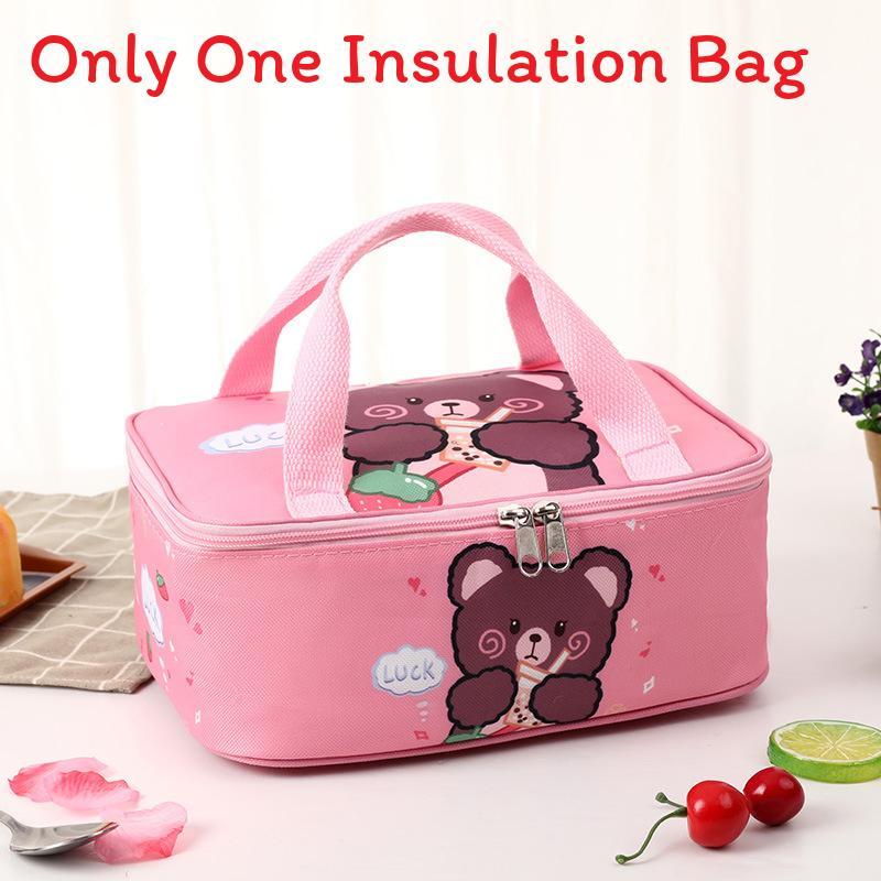 Cartoon Insulated Lunch Bag With Aluminum Foil For Students And Kids