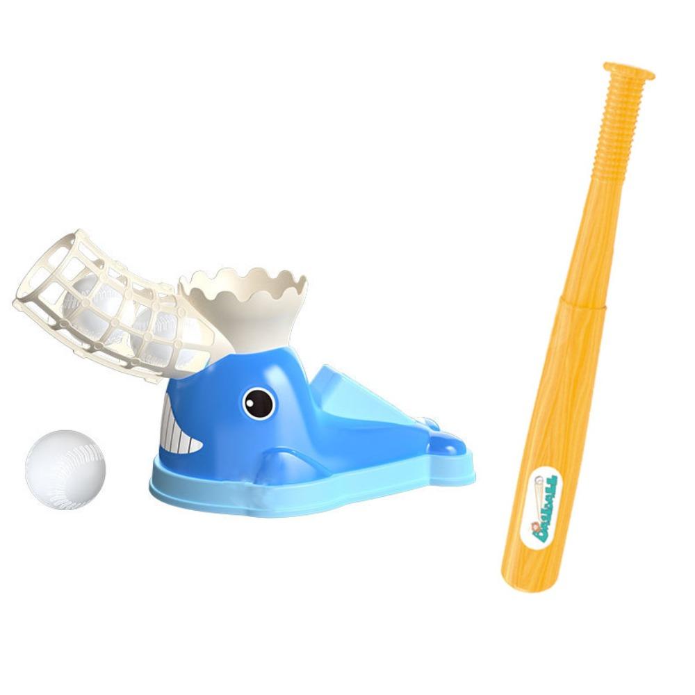 

1 комплект мультяшный бейсбольный пусковой механизм игрушечный кит бейсбольный питчер машина для спорта на открытом воздухе синий