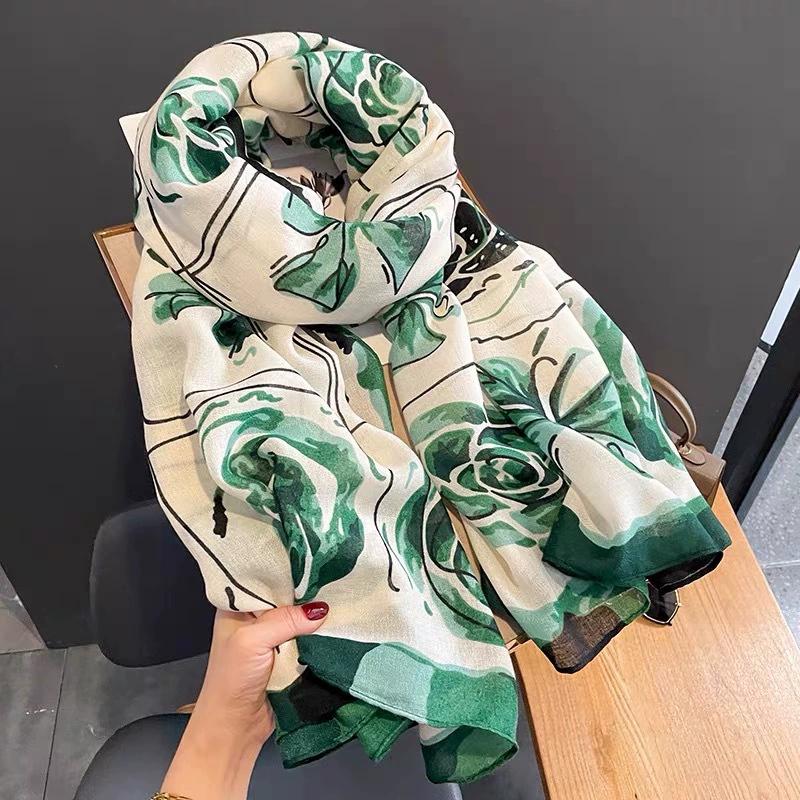 DKjiaFushi Women's Floral Print Long Shawl Scarf
