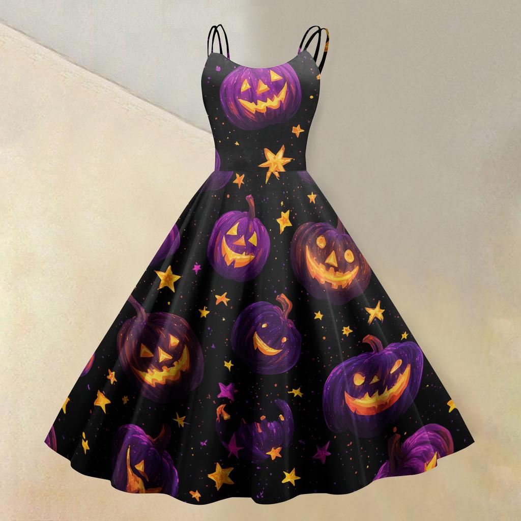 Women's Casual Sleeveless Off Shoulder Dress with Print for Party and Festive Wear