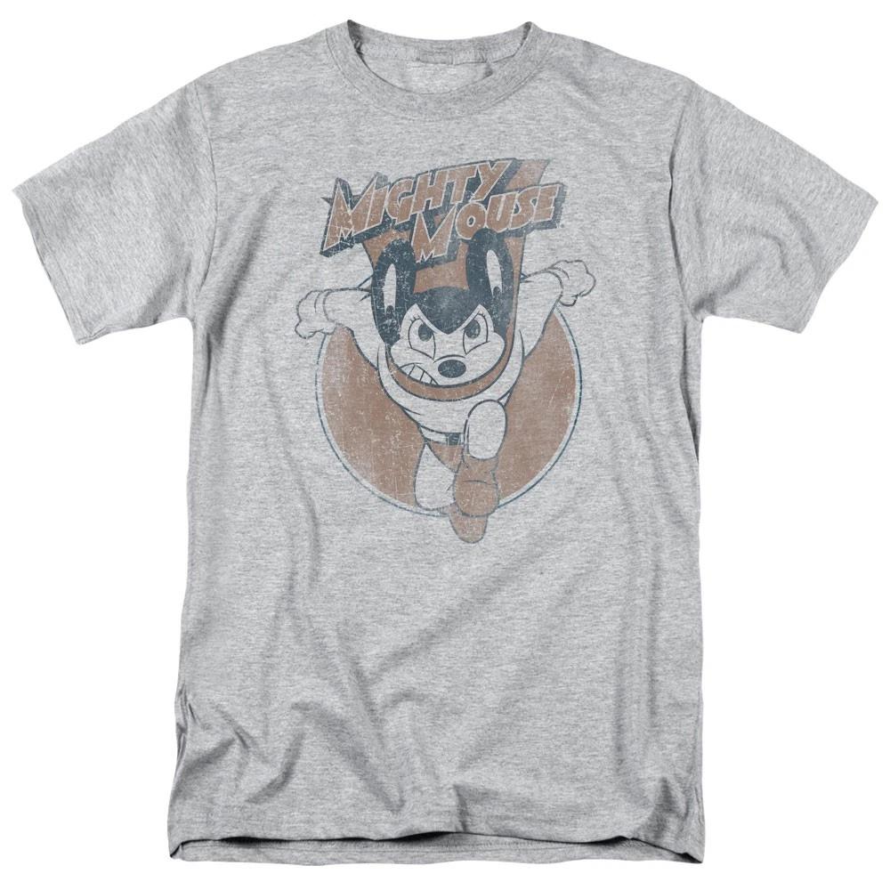 Mighty Mouse - Flying With Purpose -  Unisex Short Sleeve Children s T-shirt - Gray 100