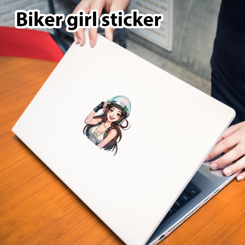 Biker Girl Motorcycle Racing Car Decal Bumper & Motorcycle Sticker Weather Resistant Automotive Stickers For Car Bumpers Vehicle