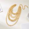 Exaggerated Thick Alloy Chain Necklace Modern Punk Style Layering Jewelry For Women Party Wear Comfortable