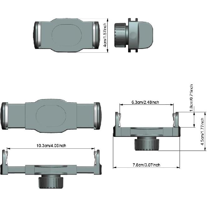 2 Pack Phone Holder Mount Clip Ball Joint Connector Socket Replacement 17mm Rotating Ball Head with Fixed Nut for Car Wireless Charger Cellphone