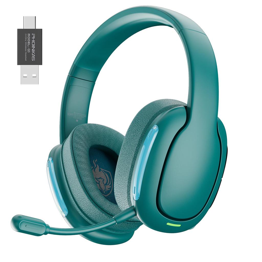 YOTMS Q3 Gaming PS5 Wired and Low USB Sound LED 30 Hours of Continuous Detachable Compatible with Xbox Blue Headset, Headset, Dual-Use Wireless,