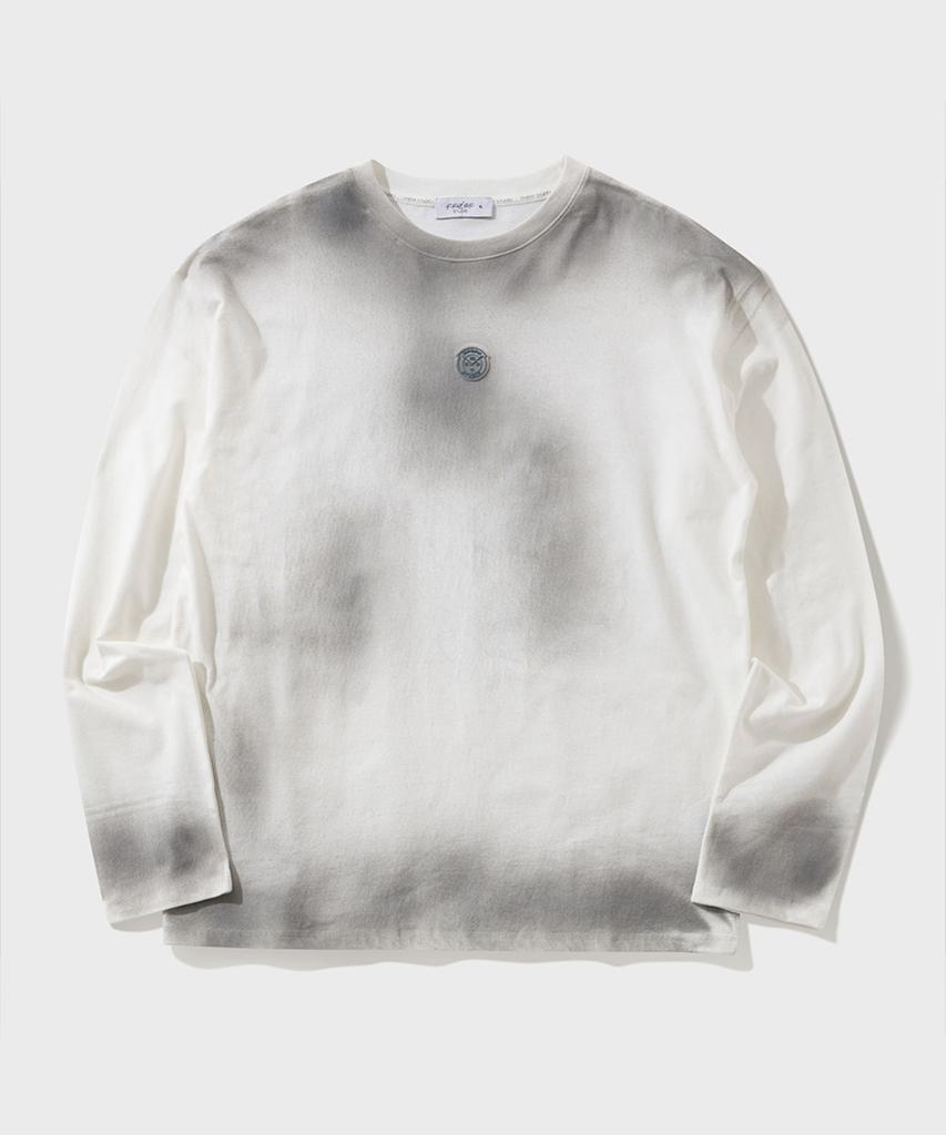 FFEFF STUDIO Stain Washed Signature Long Sleeve T-Shirt (Ivory)