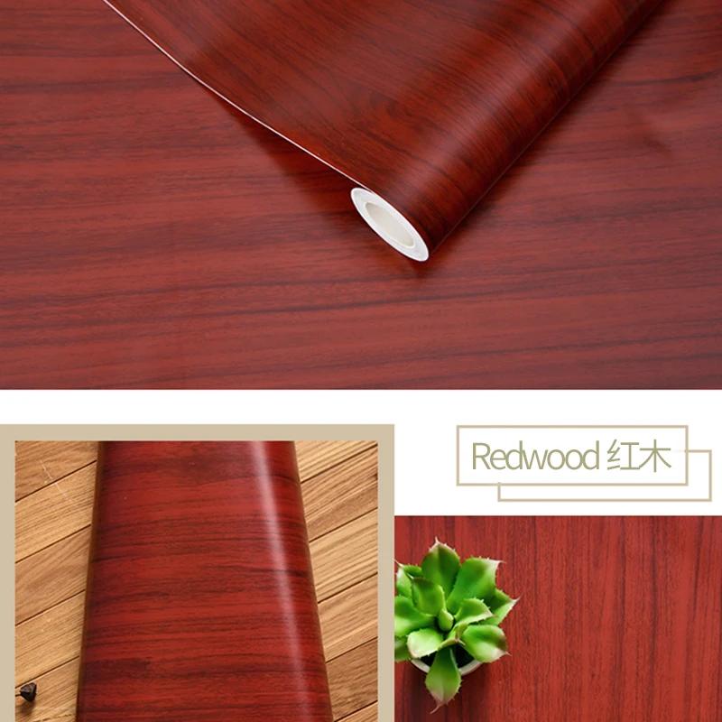 Waterproof Wood Vinyl Wallpaper Self Adhesive Wallpapers Doors Cabinet Desktop Modern Furniture Decorative Wall Paper