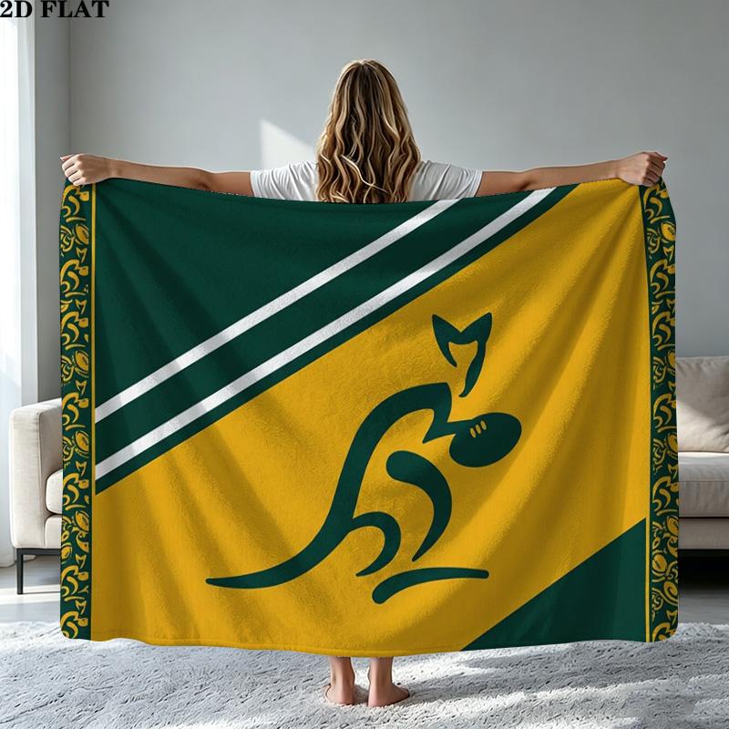 Australian Wallabies Print Flannel Blanket High Quality Warm Comfortable Cover for All Seasons Perfect for Gifts Home Decor