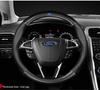 Genuine Leather & Carbon Fiber Steering Wheel Cover for Ford Focus, Mondeo, Kuga, Edge, Taurus