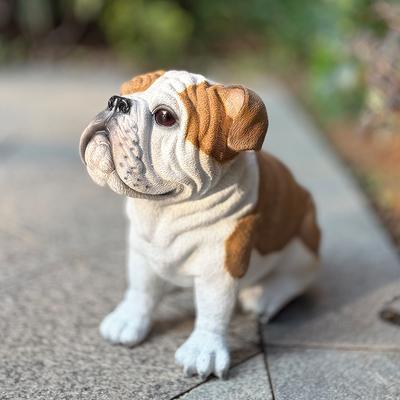 Realistic Shar-Pei Sculpture Figurine, Simulated Resin Craft Model, Home Decor for Living Rooms, Courtyards, and Gardens