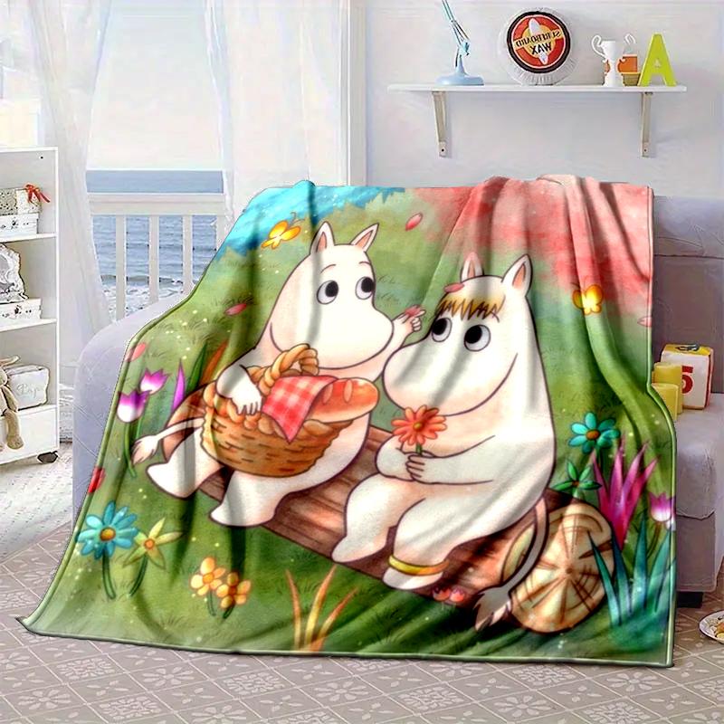 white hippo Fishing Adventure Blanket Flannel Blanket for bed, sofa, Camping, Hiking, Picnic Essentials, gift for family Fan gifts