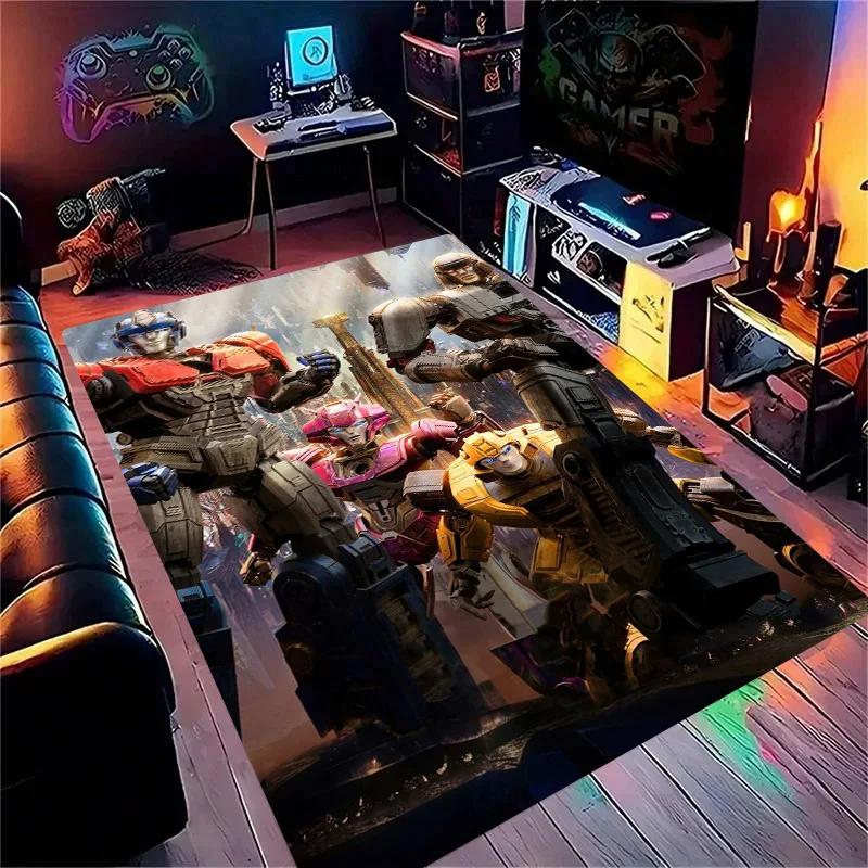 High-quality Cartoon T-Transformers Autobots 3D Bathroom Anti-Slip Mat Rugs for Home Kitchen Floor Decor Carpet