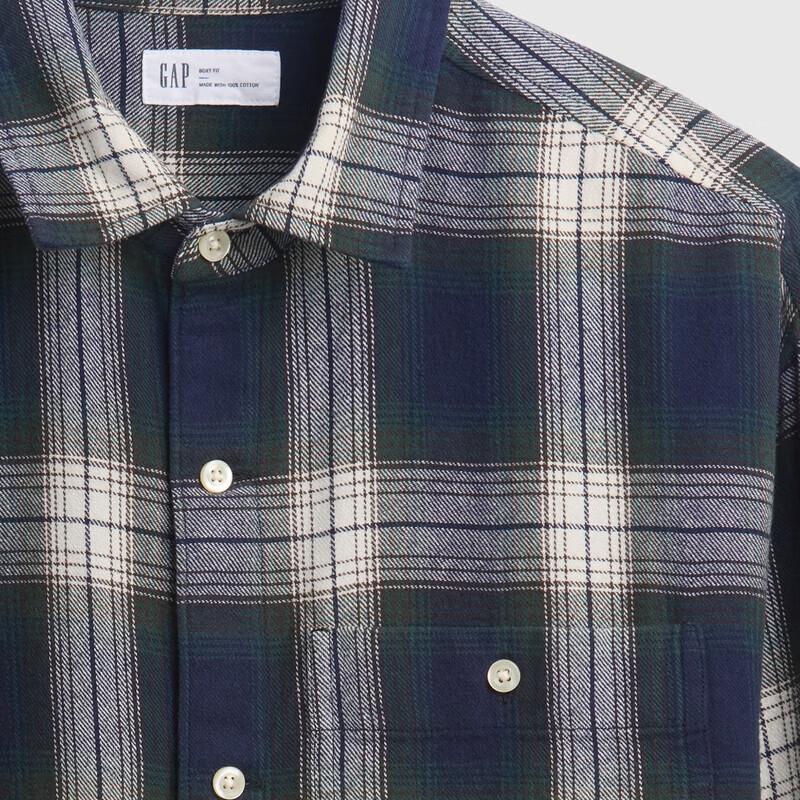 Gap Men's Loose Fit Flannel Long Sleeve Shirt