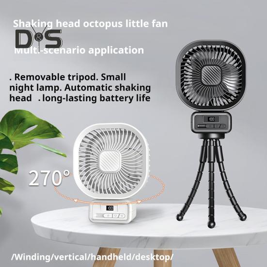 

Вентилятор для коляски с гибким зажимом для штатива, 3 скорости, регулируемый, малошумный, портативный настольный вентилятор с батарейным питанием и подсветкой Rocking head black