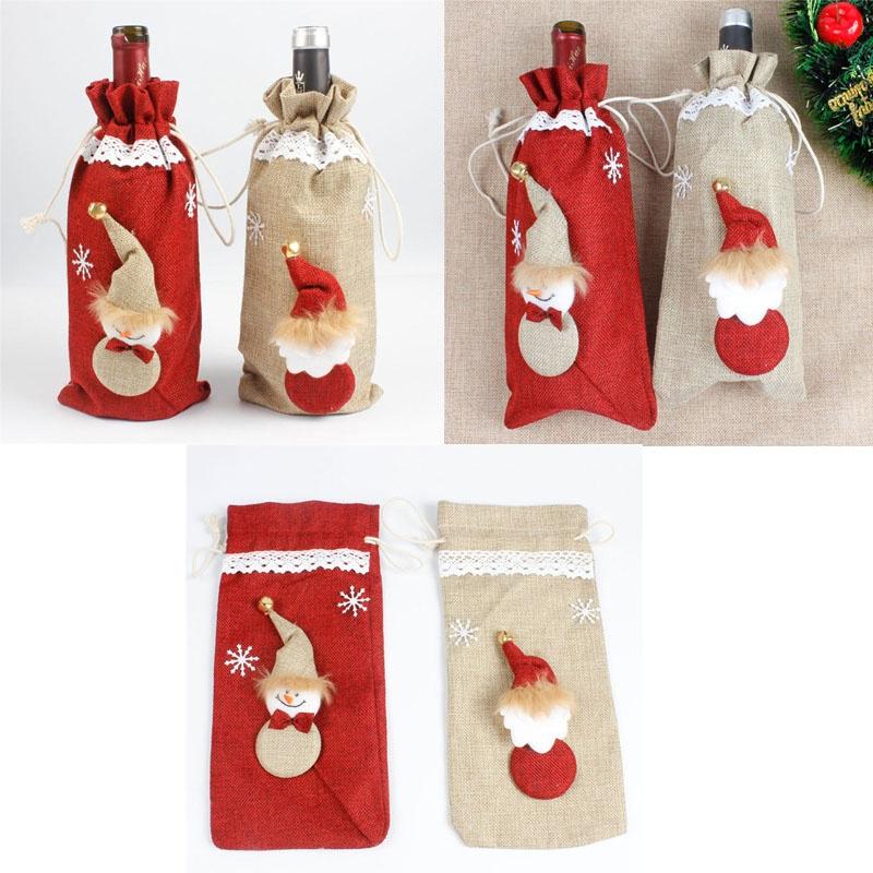 Cute Xmas Snowman Pattern Lovely Champagne Wine Bottle Cover Christmas Decoration Buy At A Low Prices On Joom E Commerce Platform