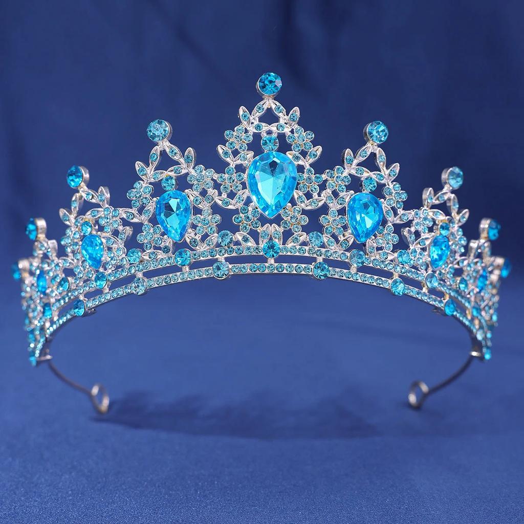 Baroque Vintage Crystal Rhinestone Crowns With hair comb Diadems Headbands For Women Bride Wedding Hair Accessories Jewelry NONE