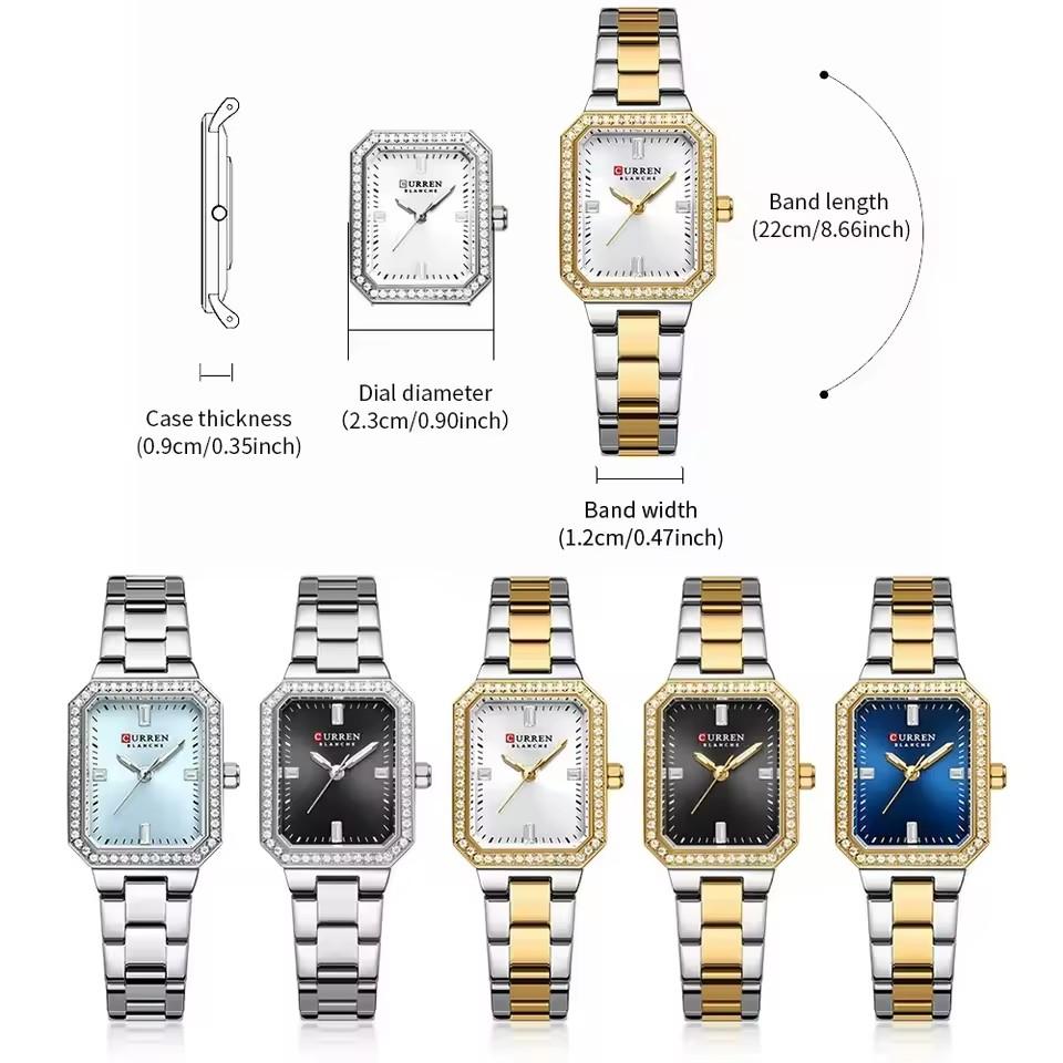 Curren 9102 Luxury Diamond Women's Quartz Watch Luminous Ladies Wristwatch Stainless Steel Ice Diamond Bracelet Casual Clock