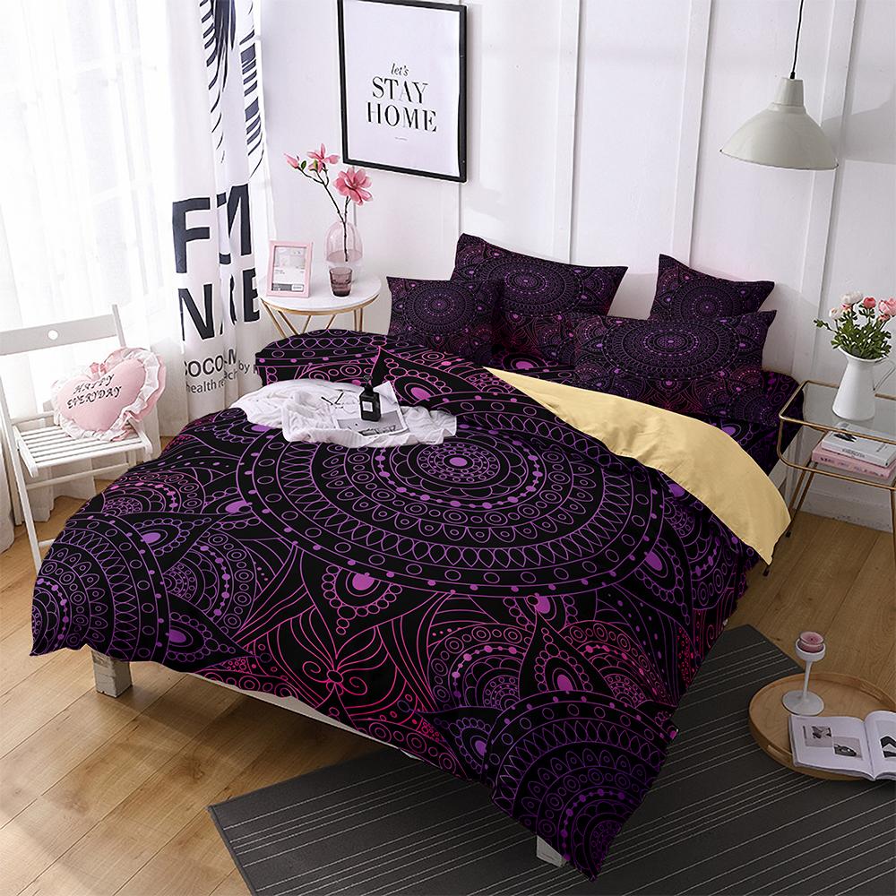 Bohemian Bedding Set Boho Flowers Duvet Cover Exotic Nationality Pillowcases Queen King for Woman Couple Bedroom Decorations