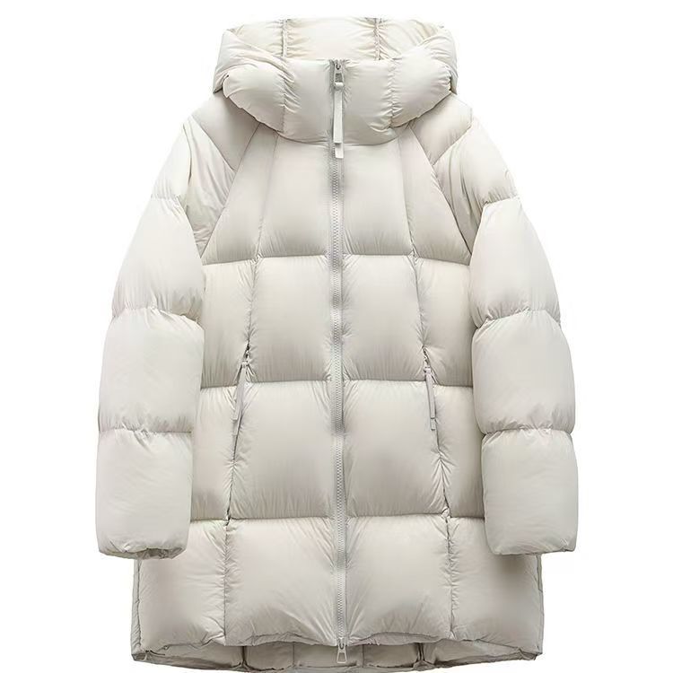 Winter Womens Fashion Hooded Long Sleeves Coat Thickened Warm Korean Style Down Jacket