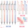 15 Pcs 0.5 mm Mechanical Pencil Set Include 6 Pcs Japanese Cute Pencils with 6 Tubes Pencil Refill and 3 Cute Cherry Erasers for Sketching