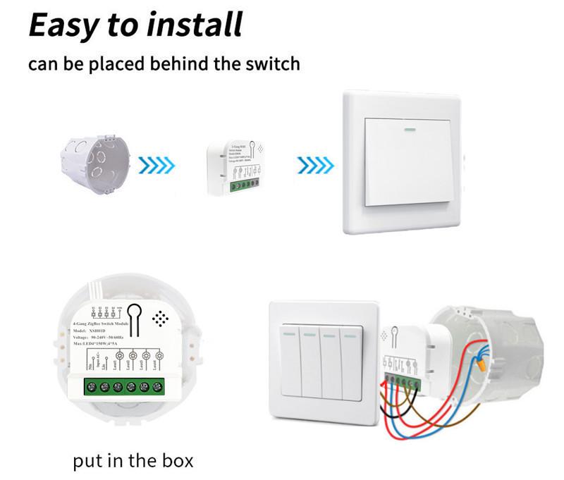 Tuya Mini Zigbee Smart 4-Way Circuit Breaker Module, Alexa Compatible