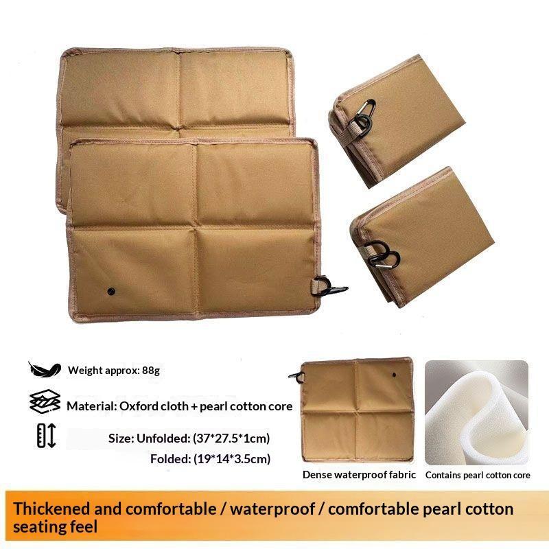 Foldable Outdoor Seat Cushion Waterproof Oxford Fabric Portable with Carabiner for Outdoor Adventures Camping Fishing Trips A