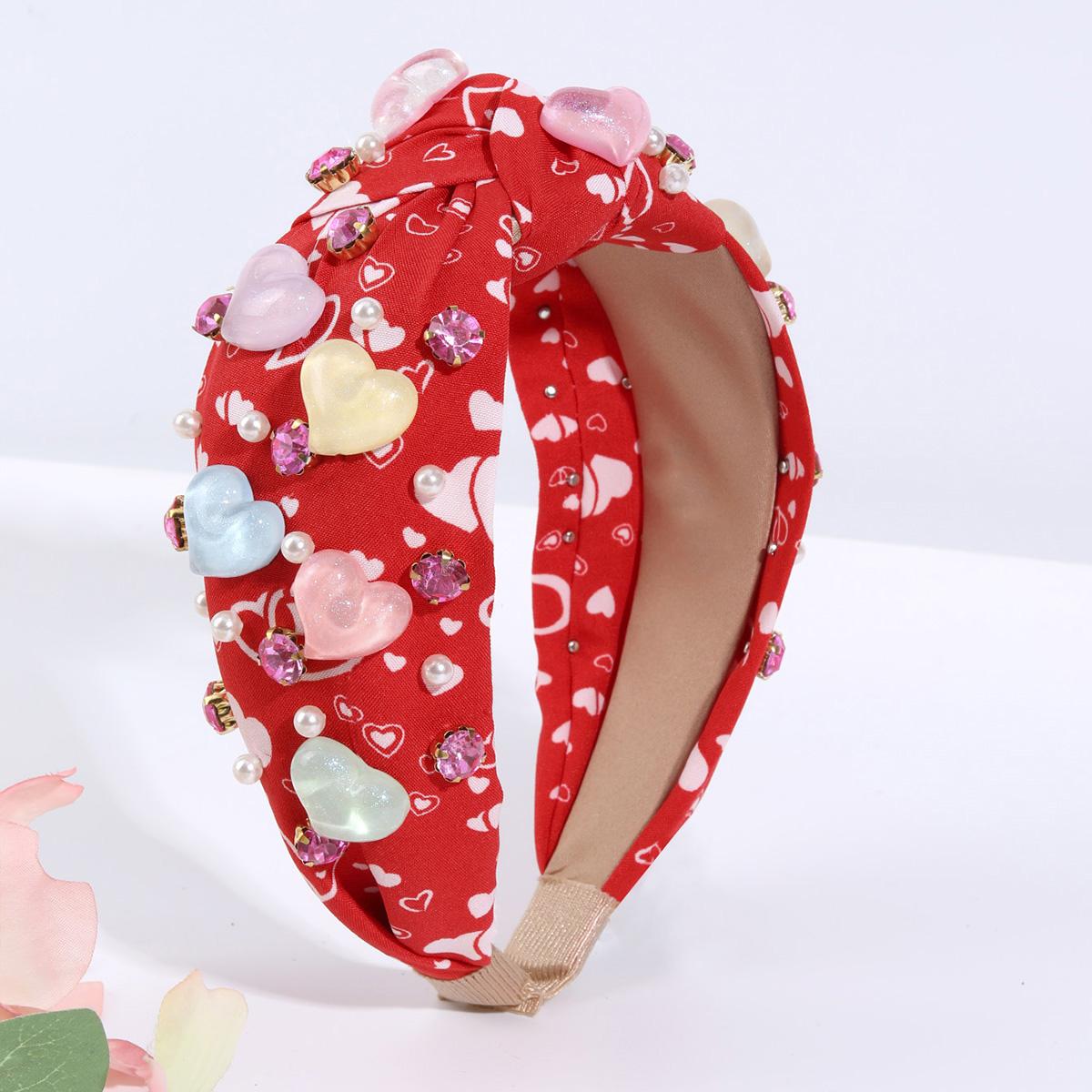 

Ободки для волос со стразами в форме сердца для женщин и девочек, ободки с верхним узлом, элегантный хрустальный обруч для волос, широкая повязка на голову, аксессуары для волос, подарок