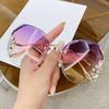 Rimless Sunglasses Women UV400 Fashion Frameless Shades Casual Summer Beach Eyewear