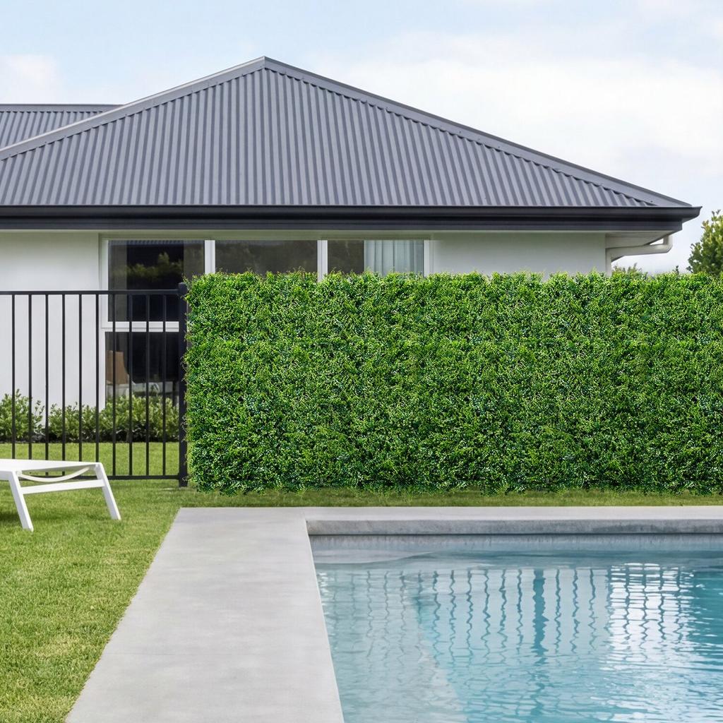 Artificial Plant Wall, 12PCS 50.8 x 50.8 cm Artificial Boxwood Panels, Sun Protection Greenery Backdrop Privacy Hedge Fence, Fake Grass Screen for