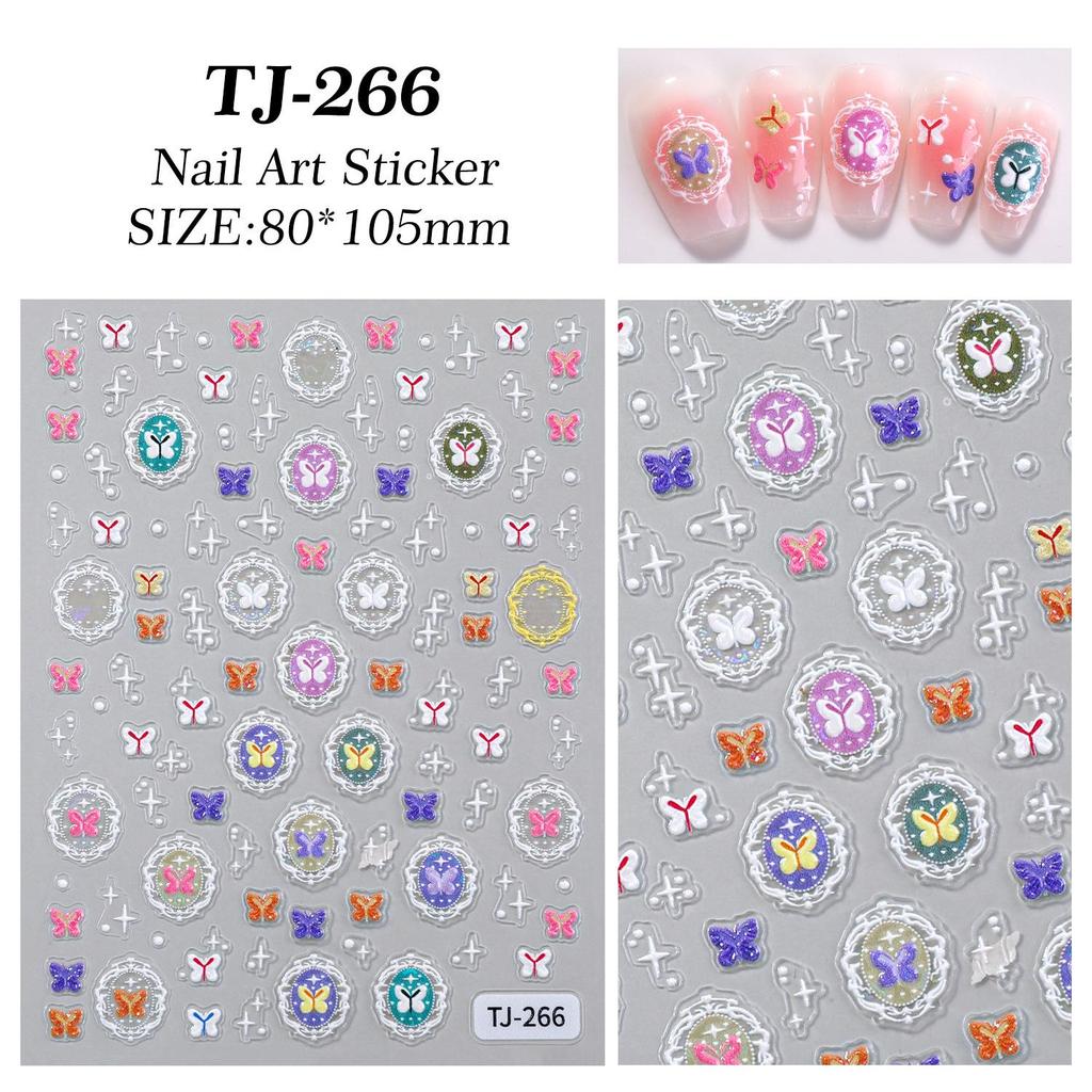 Azure Butterfly Nail Stickers - Dreamy, Colorful, Light Fresh Shell Design