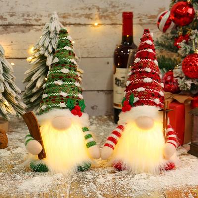 Boneco de Trenó Brilhante de Natal Boneco de Natal Sem Rosto Barba Longa Rodolfo Enfeite de Natal