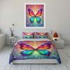 Colorful Dreamy Butterfly With Starlight Print Bedding Set 1 Duvet Cover 2 Pillowcases For Adult Children Luxury Gift Full Size