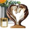 Horse Decor For Home Wood Horse Room Decor Snuggle Pose Tabletop Animal Ornament For Exhibition Hall Nursery Race Keepsake Study