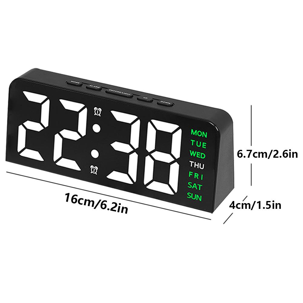 LED Digital Alarm Clock Bedside Alarm Clock Large Number Display Boarderless Wall-mounted Clock Multifunctional for Home Office