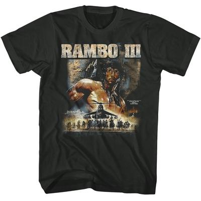 John Rambo Part 3 Movie T-Shirt CHOPPED POSTER New Licensed Smoke Cotton Unisex T-Shirt