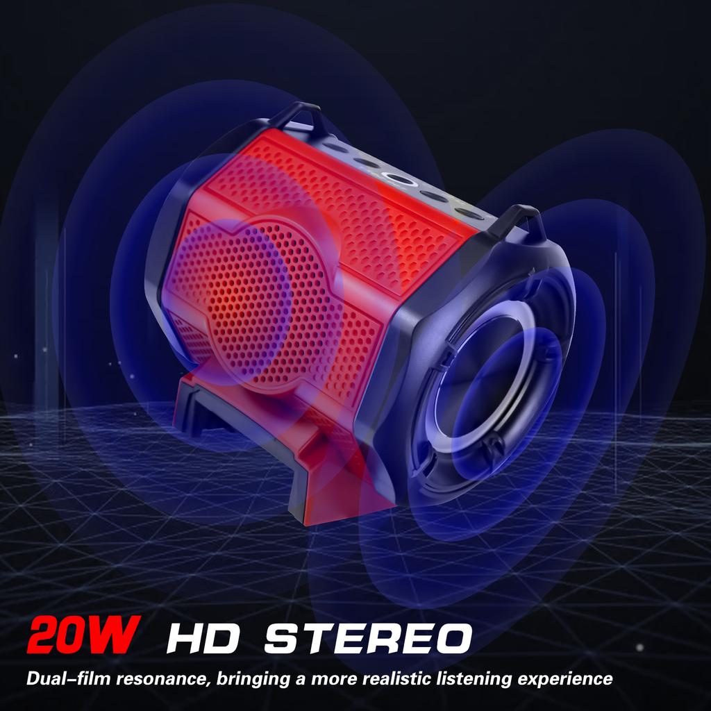 Speaker For Milwaukee/Makita/Dewalt 18-20V Li-ion Battery With USB Type-C Port Bluetooth-compatible Player Loudspeaker Amplifier