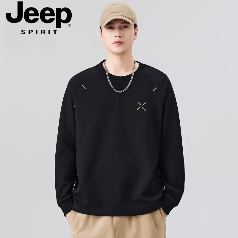 JEEP SPIRIT Men s Embroidered Crew Neck Sweatshirt M