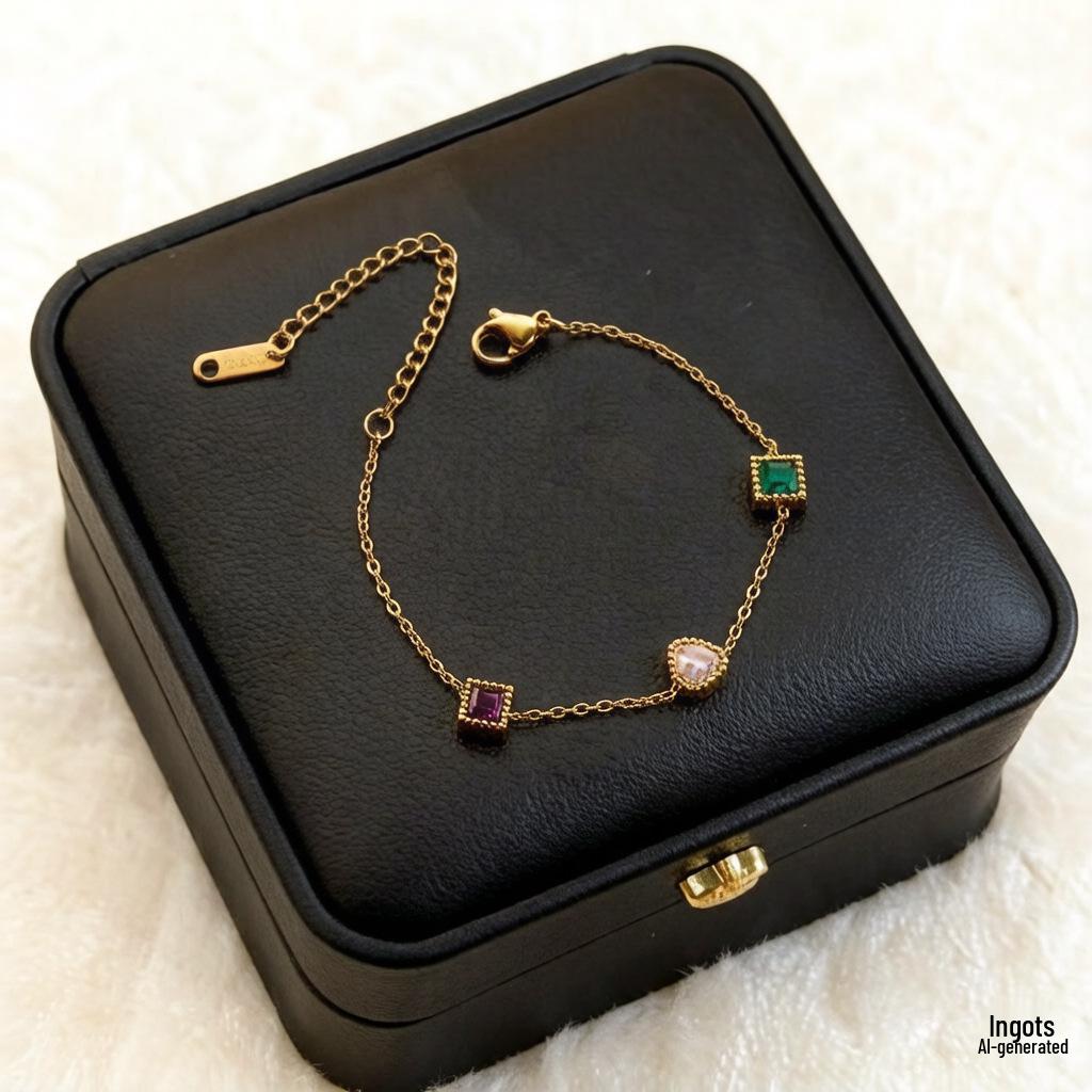 Meichen 18k Gold Nicht-Verblassender Titanstahl Damenmode Armbänder - Schlicht, Vielseitig, Trendiger Europäischer und Amerikanischer Stil.