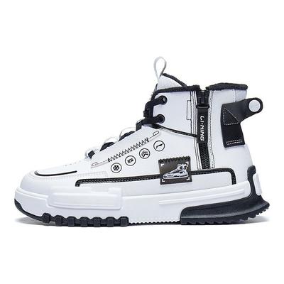 Li Ning Linha Lifestyle Esportivo Infantil Couro Sintético Journey 3.0 V2 Amortecimento Retorno Casual Tênis de Cano Alto Tênis Infantil YKCT142-25