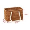 Pearl Handle Woven Flower Basket Versatile Storage Basket Fashion Flower Basket  Fruit Vegetable