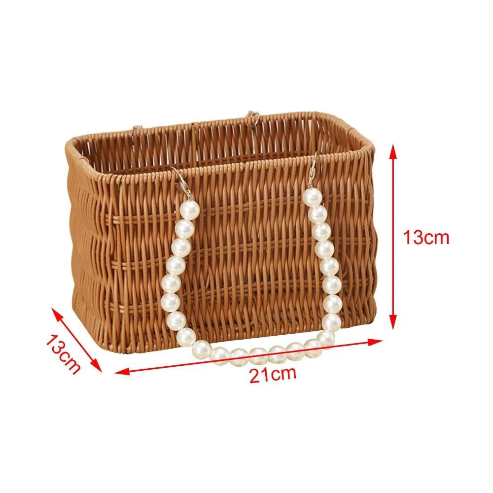 Pearl Handle Woven Flower Basket Versatile Storage Basket Fashion Flower Basket Fruit Vegetable