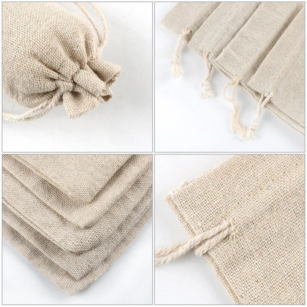 Cotton Drawstring Bag with Printed Logo for Rice Storage