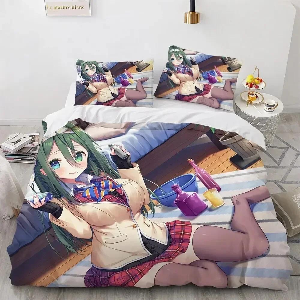 Top 3D Kawaii  sexy Girl Bedding Set Boys Girls Twin Queen Size Duvet Cover Pillowcase Bed Kids Adult Fashion Home Textile