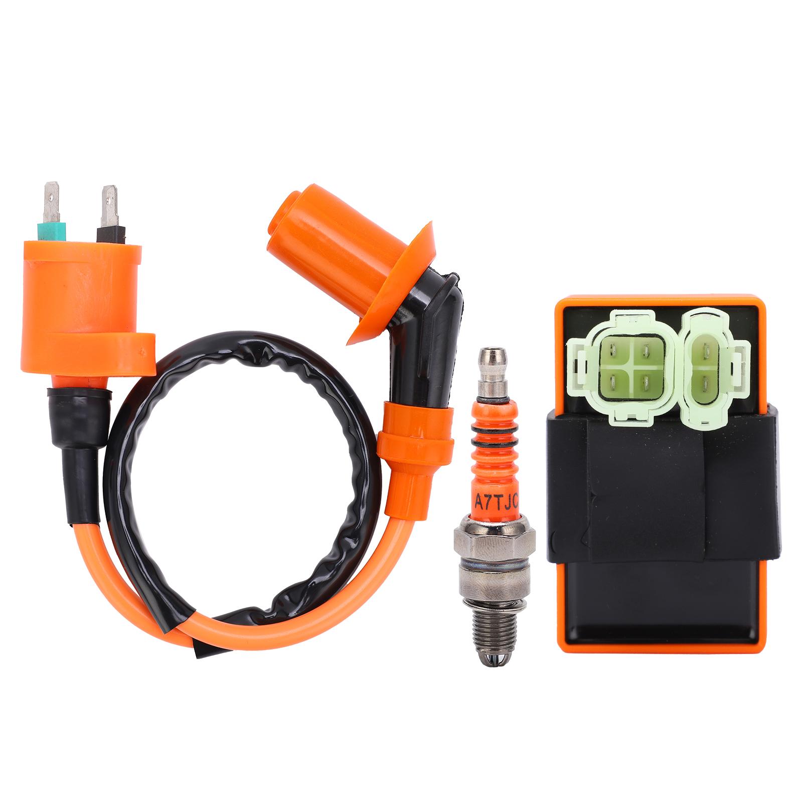

Ignition Coil Spark Plug CDI Box Kit Replacement for GY6 50cc150cc ATV Moped Scooters