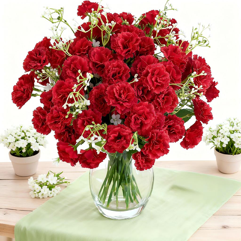 Artificial Flowers Carnation Valentine's Day Wedding Bridal Bouquet Home Room Vase OutdoorYard Garden Arch Diy Gift Props Decora