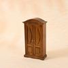 Miniature Antique Wooden Wardrobe For 1/12 Scale Dollhouses Accessories Double Door Cabinet Bedroom Scene Display Props