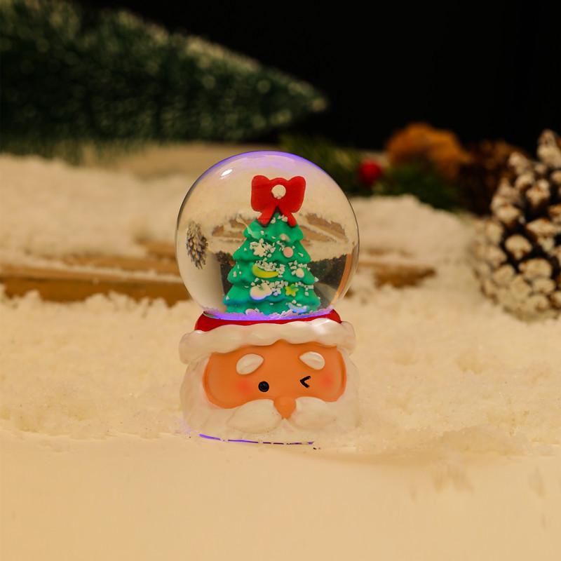 Seven-Color Luminous Christmas Cartoon Glass Ball Ornament - Children's Gift