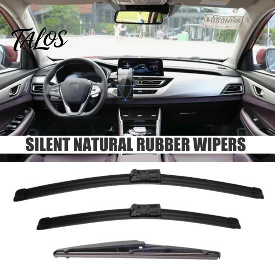 Replacement Front And Rear Wipers 3Pcs 24" 14" 10" Windshield Wiper Blades for MG ZS ZST EV All Weather Car Kit 2017-2024, Kit, Set Silent Natural